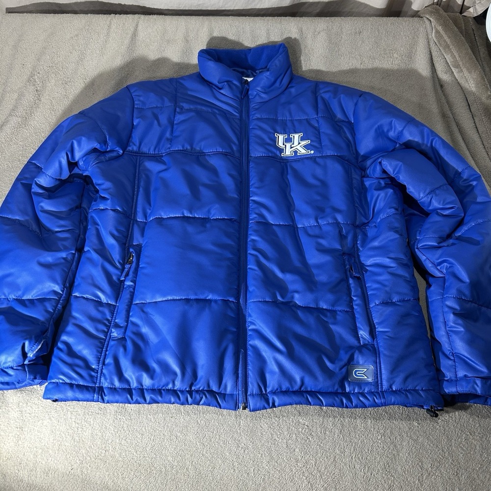 Colosseum Athletics Kentucky Wildcats UK Blue Puffer Jacket Mens 2XL
